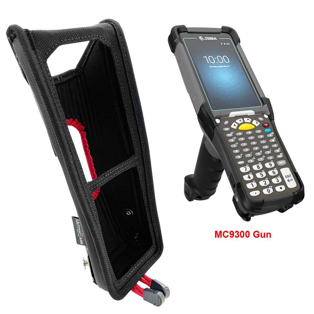 Zebra MC9300 Barcode-Scanner und passende Schutzhülle mit rotem Innenfutter