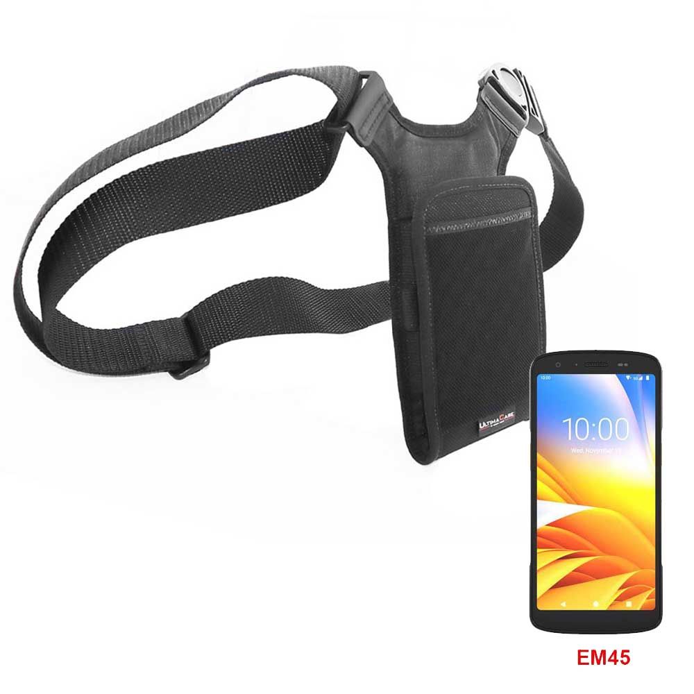 Schultertasche mit integriertem Handyhalter und Smartphone EM45