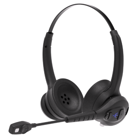 Schwarzes Headset mit Mikrofon, geeignet für Büroarbeiten und Gaming-Sessions