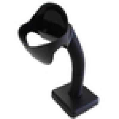 Schwarzer Halter für Barcode-Scanner mit flexibler Schwenkfunktion auf quadratischer Basis