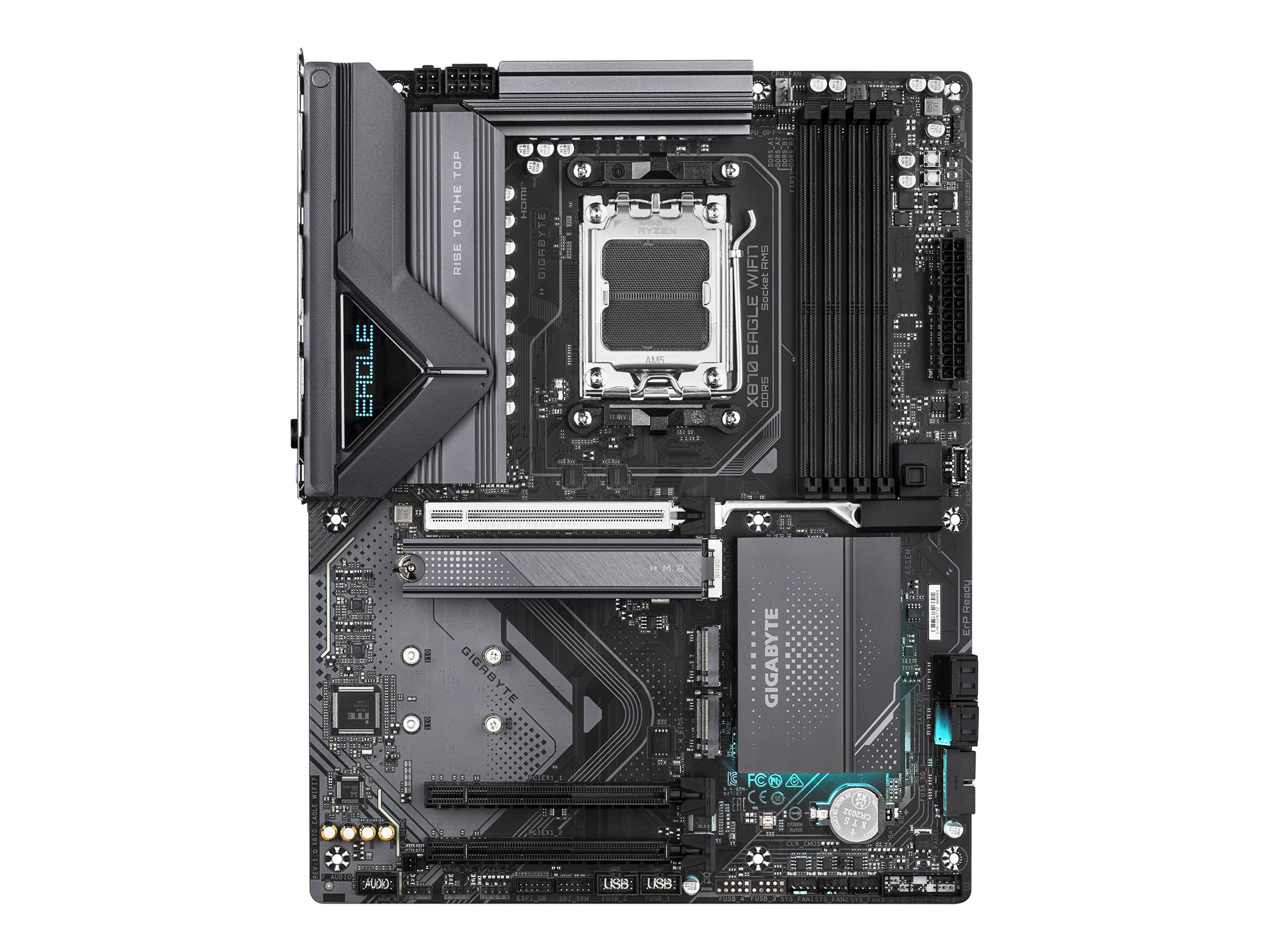 Gigabyte X870 EAGLE WIFI7 - Motherboard - ATX - Socket AM5 - AMD X870 Chipsatz - USB-C 3.2 Gen 2x2, USB4, USB 3.2 Gen 1, USB 3.2 Gen 2 - 2.5 Gigabit LAN, Bluetooth, Wi-Fi 7 - Onboard-Grafik (CPU erforderlich)