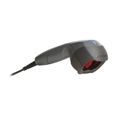 Grauer, ergonomischer Hand-Barcodescanner mit Kabelverbindung, geeignet für schnelles und effizientes Scannen von Barcodes im Einzelhandel