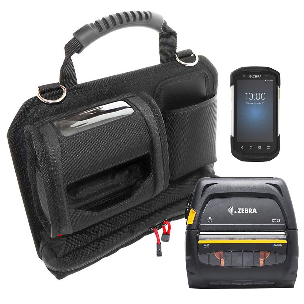 UltimaCase RoutePad für Zebra ZQ520/ZQ521-Drucker & TC72/TC77, 2 D-Ringe, extra Taschen | AM4733DW