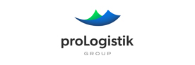 Logo der proLogistik Group mit stilisiertem blauen und grünen Design