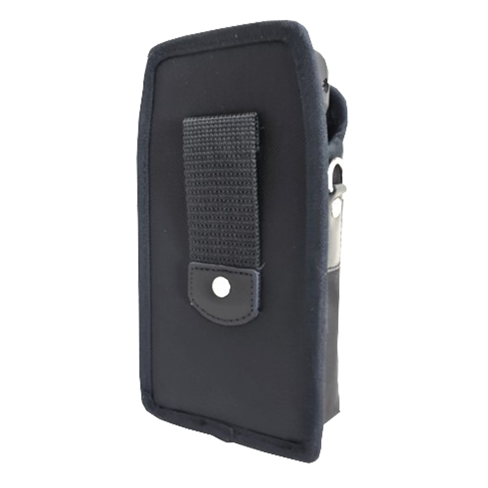 Schwarze Tasche mit Gürtelclip aus Nylon, ideal zur sicheren Befestigung am Gürtel