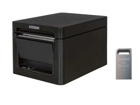 Citizen CT-E351 - Bondrucker thermodirekt Frontausgabe 203 dpi USB+ RS232 schwarz - Drucker - 203 dpi
