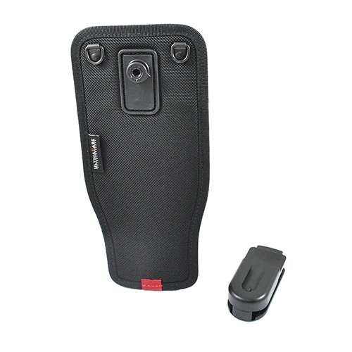 Schwarze, robuste Schutztasche mit abnehmbarem Gürtelclip für Handys oder ähnliche mobile Geräte
