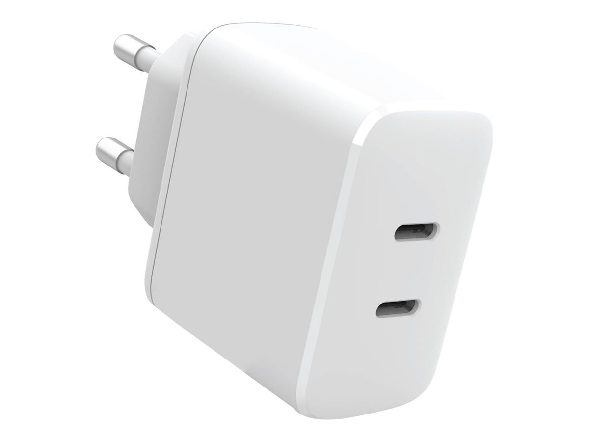 eSTUFF INFINITE - Netzteil - 100 % recycelter Kunststoff - 35 Watt - 3 A - Apple Fast Charge, PD 3.0, QC 3.0 - 2 Ausgabeanschlussstellen (24 pin USB-C)