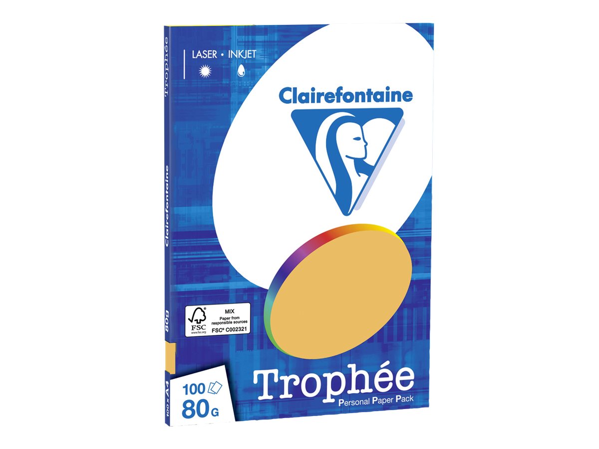 Clairefontaine Trophée Papier A4 80g, 100 Blatt im Pack, geeignet für Laser- und Inkjetdrucker, FSC-zertifiziert